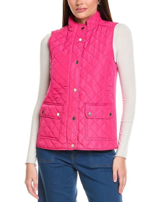 Jones New York Pink Patch Pocket Zipper Vest
