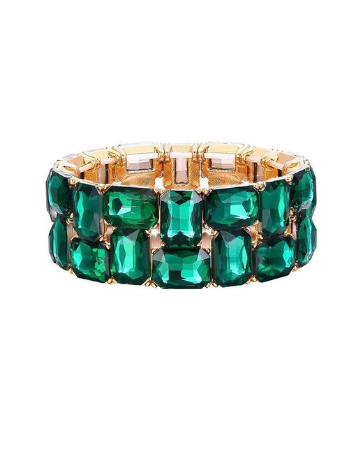 Liv Oliver Women's Green 18k Plated Statement Bracelet