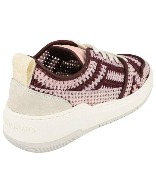 Ferragamo Pink Dennis Crochet Sneaker