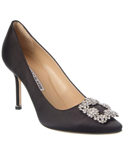 Manolo Blahnik Metallic Hangisi 90 Satin Pump