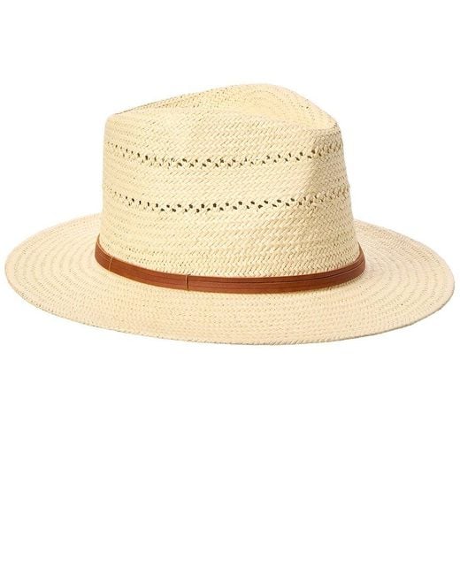 Bruno Magli White Vented Packable Straw Panama Hat for men