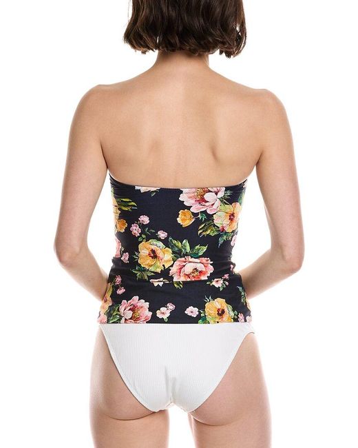 Monte and Lou Black Bandeau Tankini Top