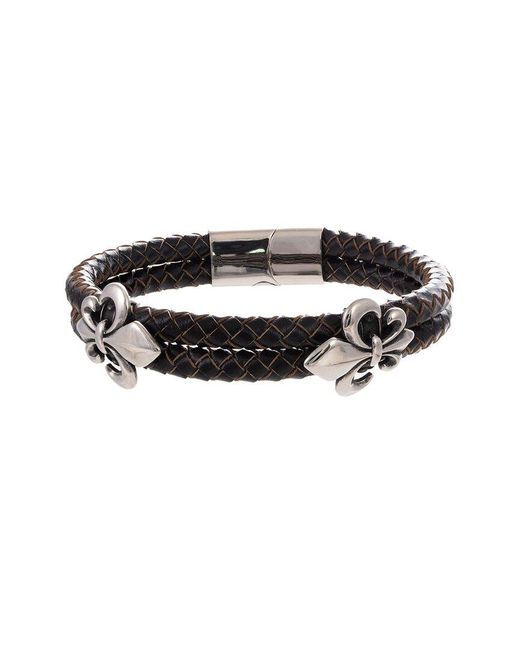 Meira T Black Fleur De Lis Bangle Bracelet for men