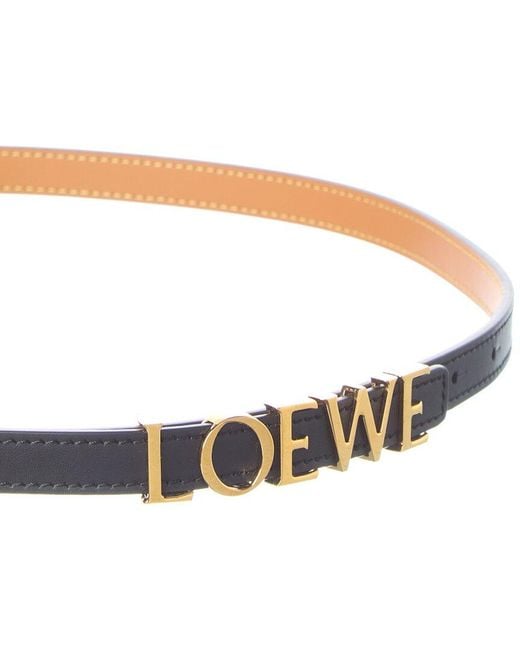 Loewe White Logo Leather Belt