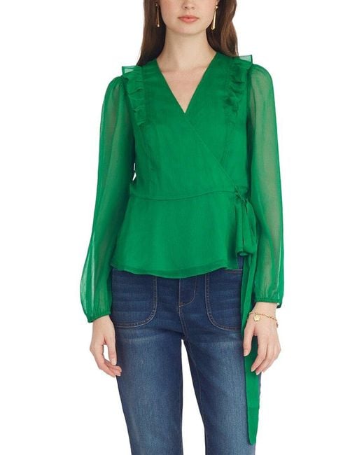 Draper James Green Wrap Top