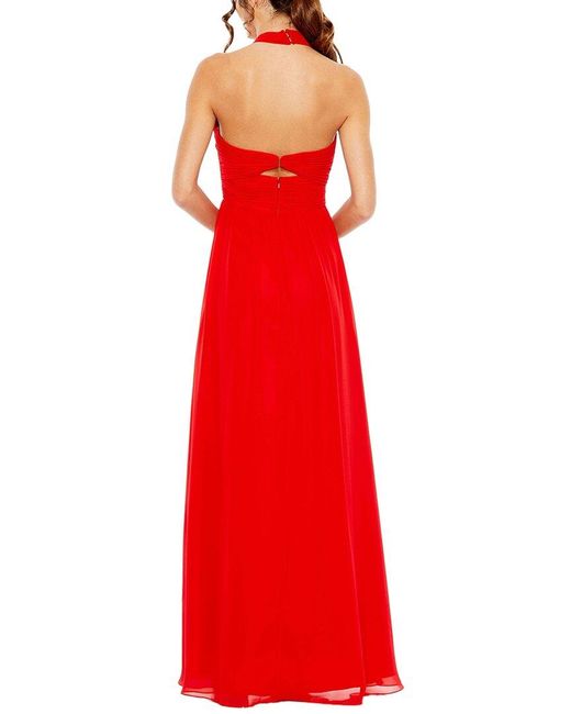 Mac Duggal Red Ruched Flowy Gown