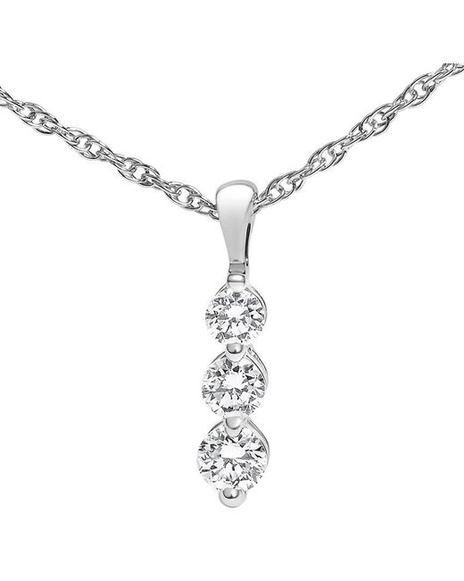 Haus of Brilliance Metallic 0.15 Ct. Tw. Lab-Grown Diamond Pendant Necklace