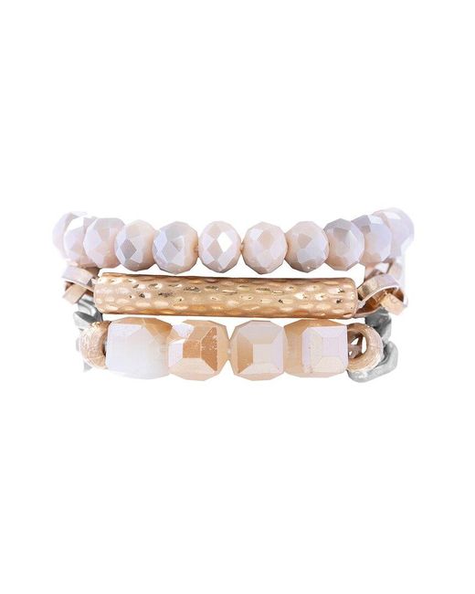 Saachi White Bracelet Set