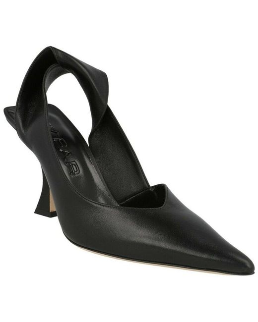By Far Black Yasha Leather Slingback Pump