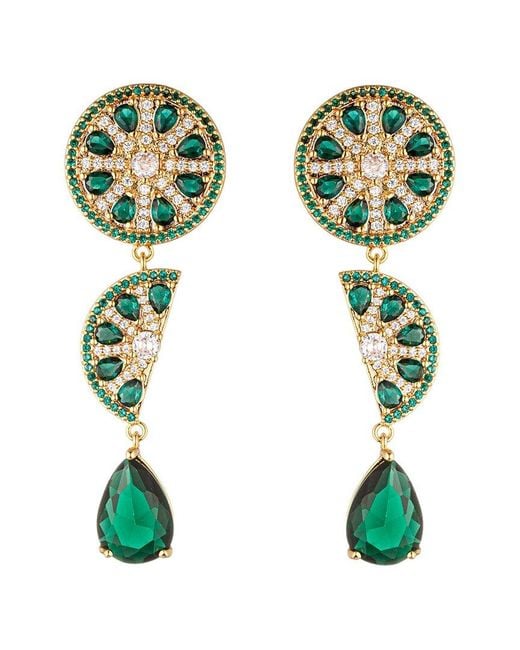 Eye Candy LA Green Cz Lime Drop Earrings
