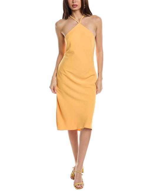 Amanda Uprichard Yellow Melonie Midi Dress