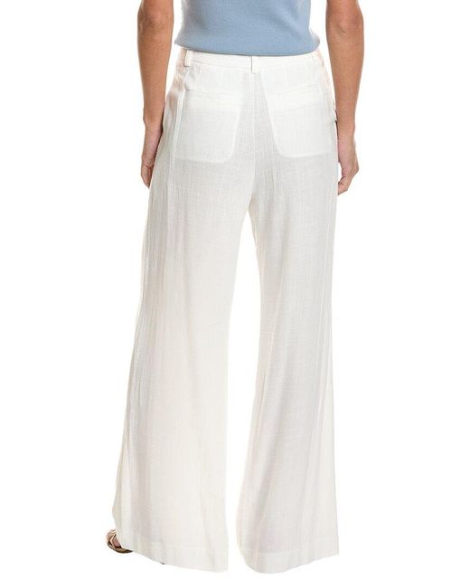 Walter Baker White Belinda Linen-Blend Pant