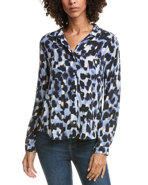 Bella Dahl Blue Classic Button Down Blouse