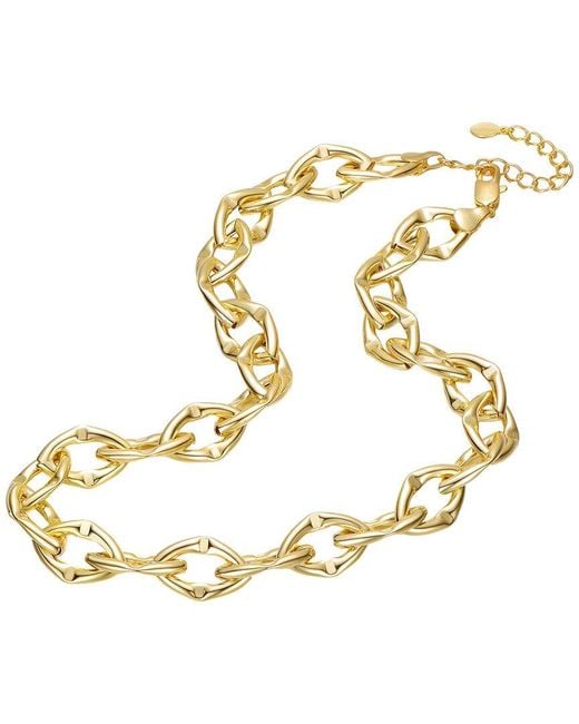 Genevive Jewelry Metallic Rachel Glauber 14K Plated Link Chain Necklace