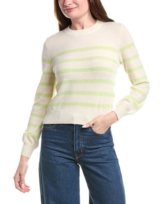 Isla White Frankie Stripe Cashmere Top
