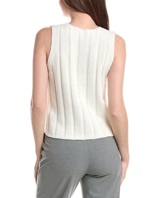 Vince Camuto White Wide Rib Tank