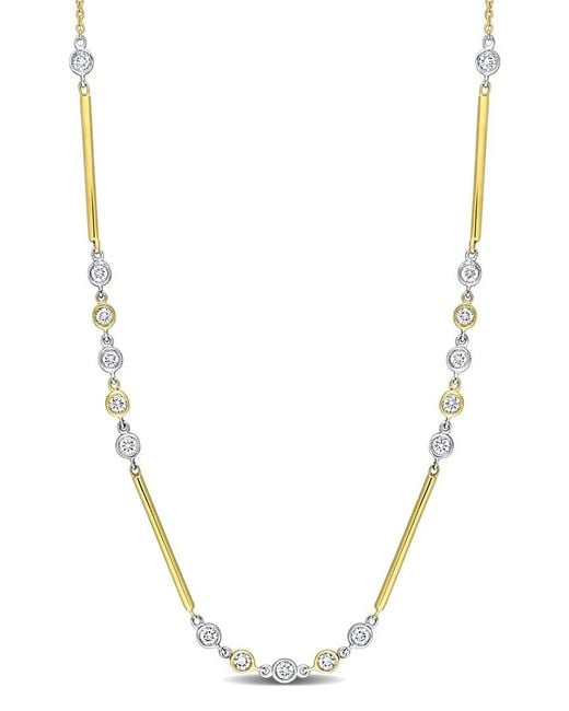 Rina Limor Metallic 14k Two-tone 0.39 Ct. Tw. Diamond Station Necklace