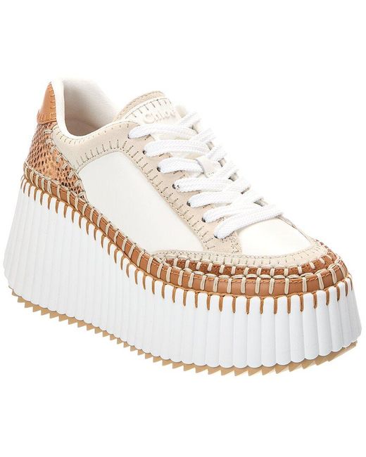 Chloé White Nama Leather Sneaker