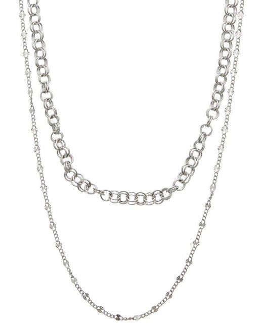 Italian Gold Over Silver Metallic 18K Plated Multi Strand Necklace
