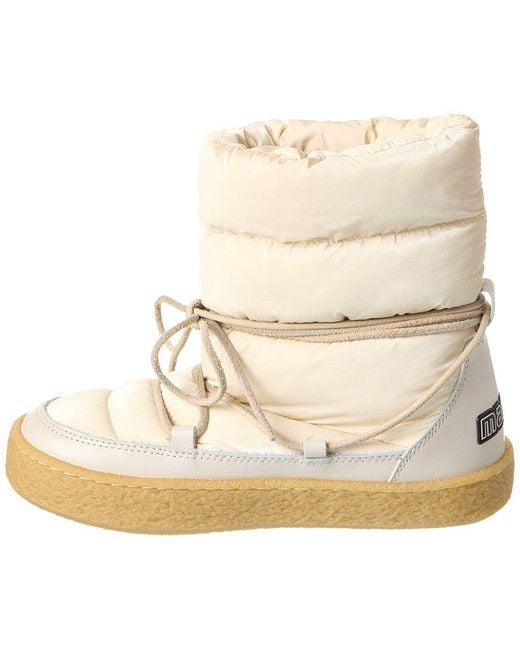 Isabel Marant Natural Zimlee Nylon & Leather Snow Boot