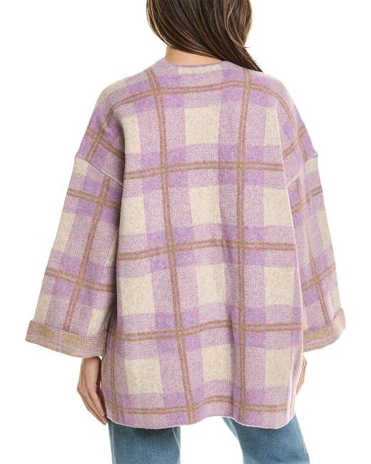 Saltwater Luxe Red Plaid Wool-blend Cardigan