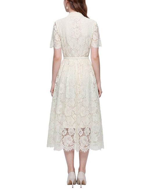 Kaimilan White Embellished Midi Dress