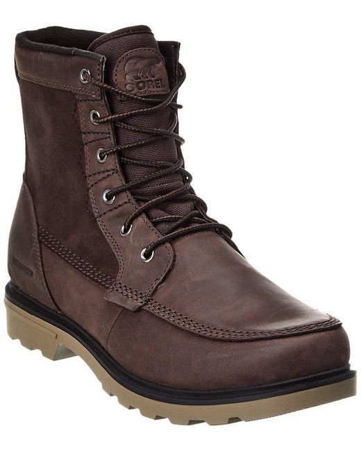 Sorel Brown Carson Storm Waterproof Leather Boot for men