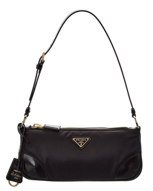 Prada Black Re-edition Nylon & Leather Shoulder Bag
