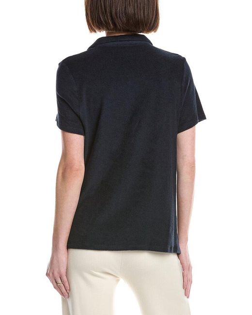 Majestic Filatures Black Terry Polo Shirt