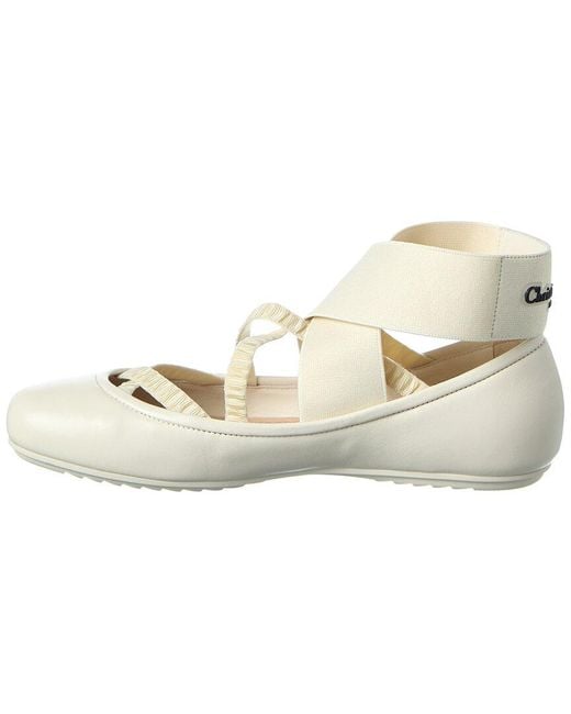 Dior White Shade Leather Ballet Flat