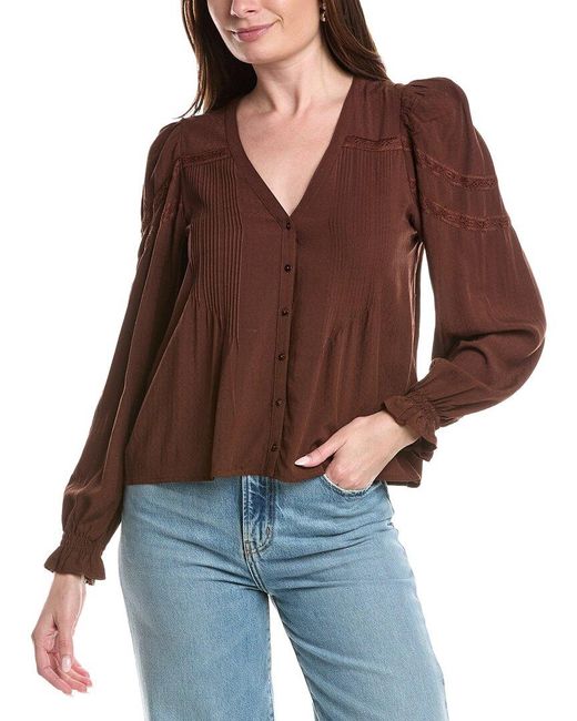 Saltwater Luxe Brown Solid Blouse