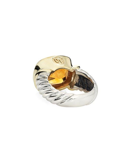David Yurman Orange 14K & Citrine Noblesse Ring (Authentic Pre-Owned)