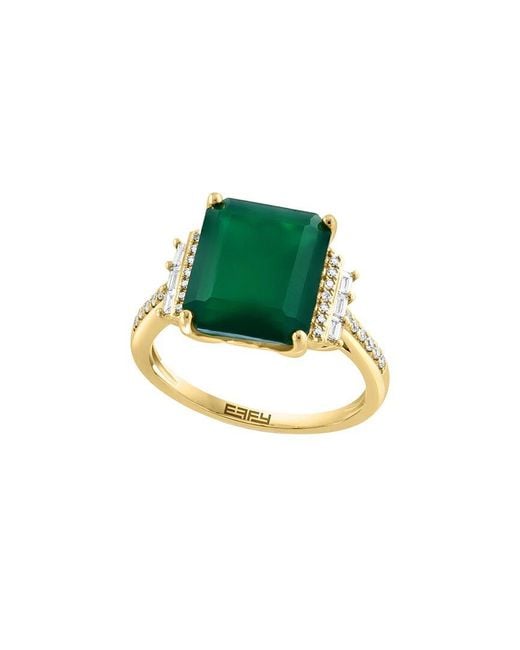 Effy Fine Jewelry Green 14K 4.94 Ct. Tw. Diamond & Onyx Ring