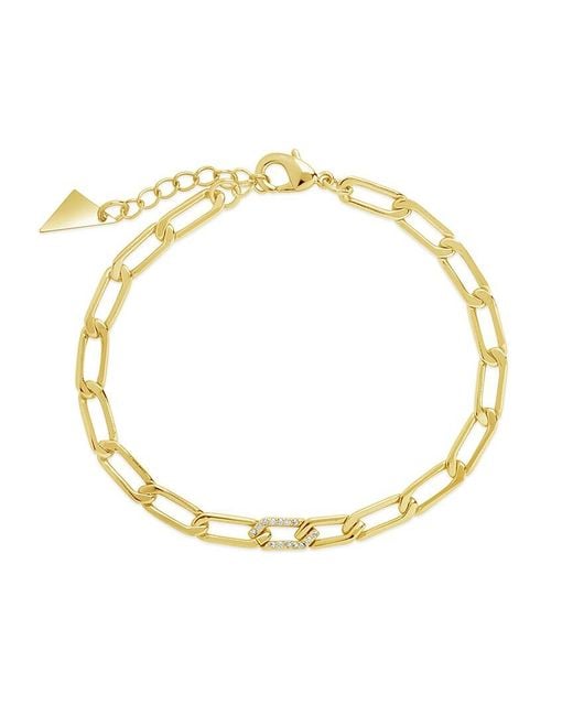Sterling Forever Metallic 14k Plated Cz Kinsley Bracelet