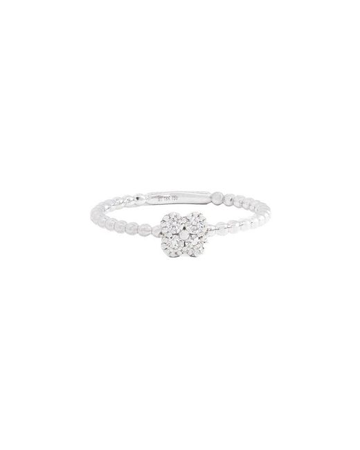 Maitre De Diamant White 18K 0.13 Ct. Tw. Diamond Ball Flower Ring