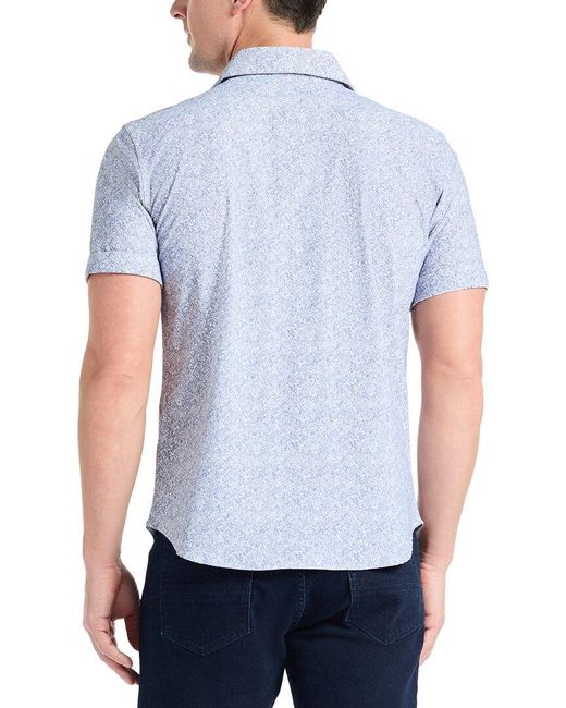 Robert Graham Blue Scrawl Knit Shirt for men