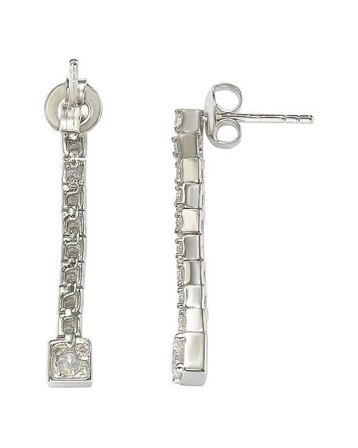 Suzy Levian CZ Jewelry White Suzy Levian Silver Cz Line Earrings