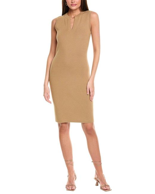 St. John Natural Solid Stretch Knit Sweaterdress