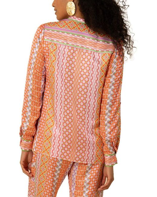 Hale Bob Multicolor Siena Silk-Blend Blouse