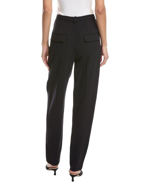 3.1 Phillip Lim Black Double Pleat Tapered Wool Trouser