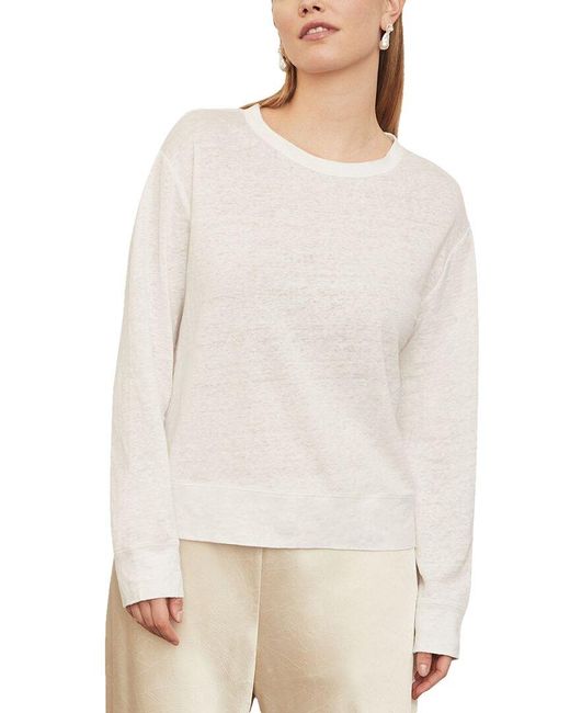 Vince White Linen Pullover
