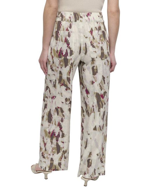 DKNY Multicolor Printed Linen-Blend Pant