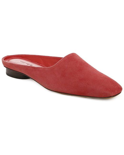 red suede mule