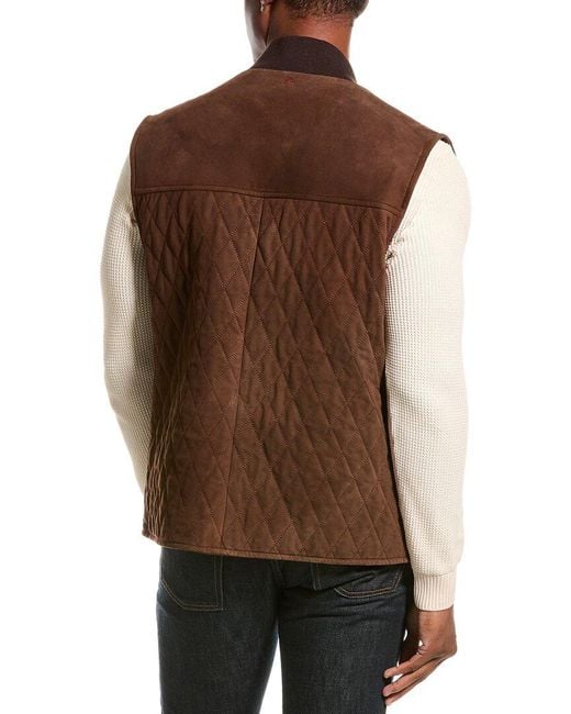 Isaia Brown Suede Vest for men