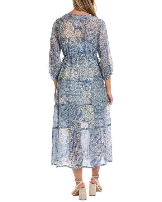 Johnny Was Blue Els Midi Dress