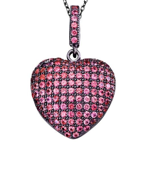 Suzy Levian CZ Jewelry Pink Suzy Levian Silver Cz Pendant Necklace