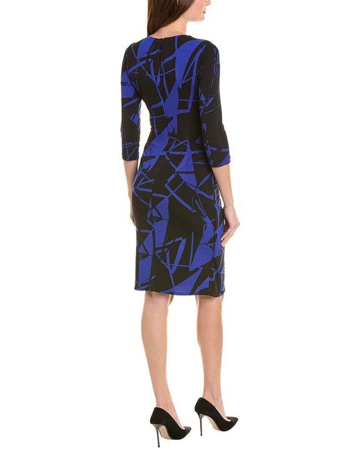 Joseph Ribkoff Blue Abstract Midi Dress