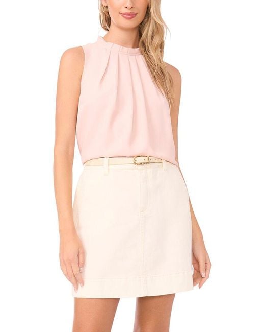 Vince Camuto Natural Mockneck Blouse