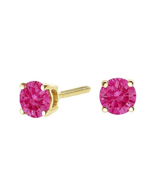 Haus of Brilliance Pink 14K 1.00 Ct. Tw. Lab-Grown Diamond Stud Earrings