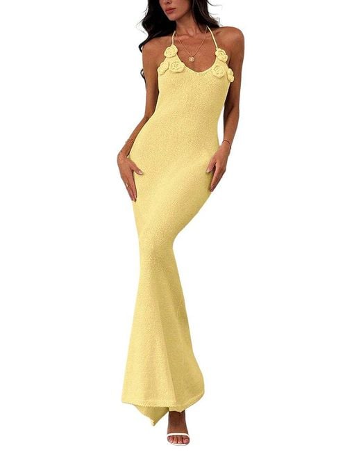 LEON GORI Metallic Maxi Dress